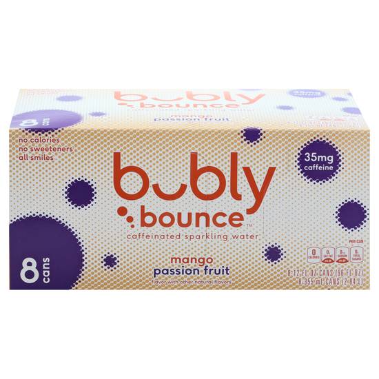 Bubly Bounce Caffeinated Sparkling Water (8 ct, 12 fl oz) (mango - passion fruit)