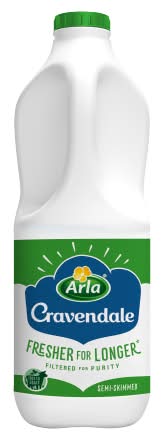 Arla Cravendale Fresher For Longer Filtered Semi Skimmed Milk (2L)