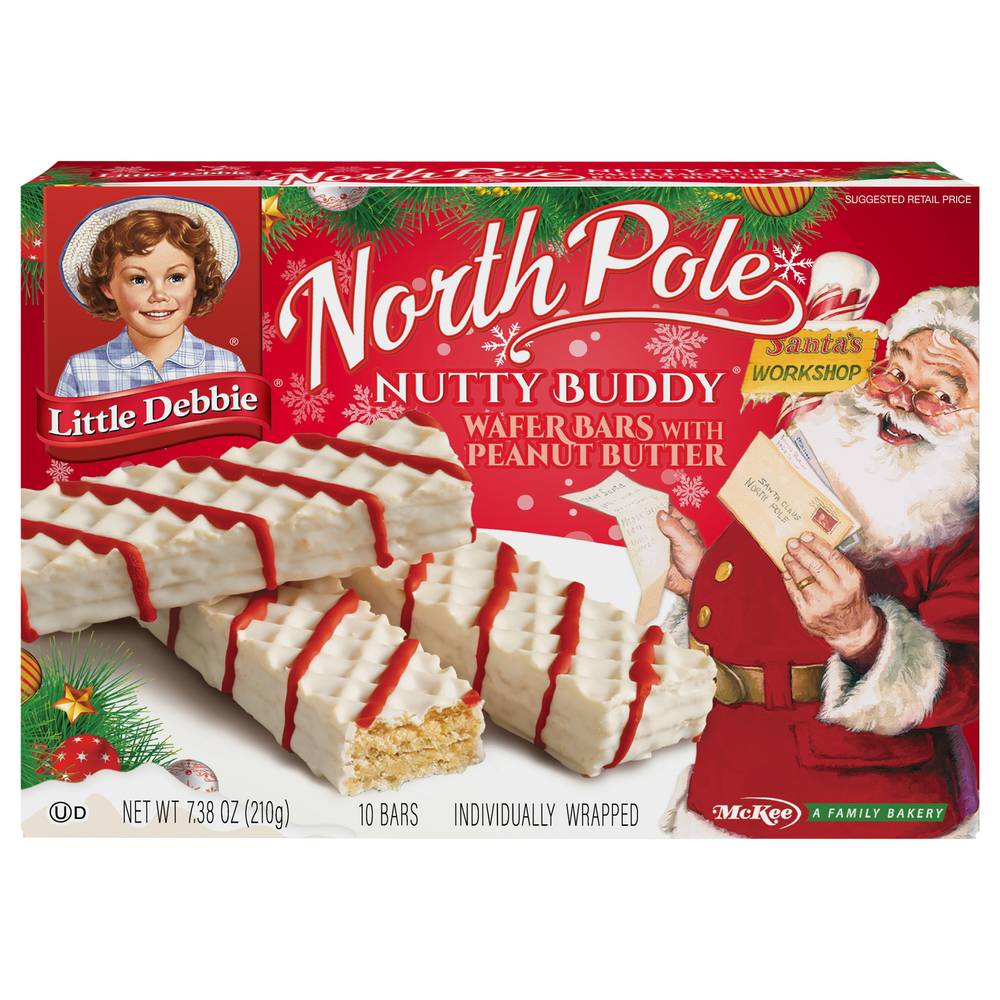 Little Debbie North Pole Nutty Buddy Wafer Bars With Peanut Butter (7.4 oz)