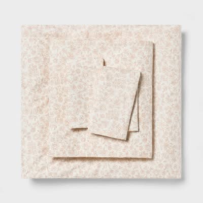 Room Essentials Microfiber Sheet Set, Twin-Twin XL, Orange Dusk Ditsy Floral