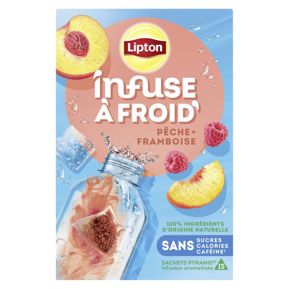 Lipton - Infusion à froid pêche framboise (15 pièces, 2g)