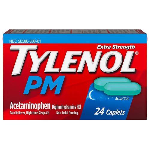 TYLENOL PM Extra Strength Pain Reliever & Sleep Aid Caplets - 24.0 ea