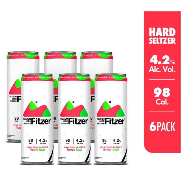 Fitzer hard seltzer (6 pack, 355 ml) (fresa - kiwi)