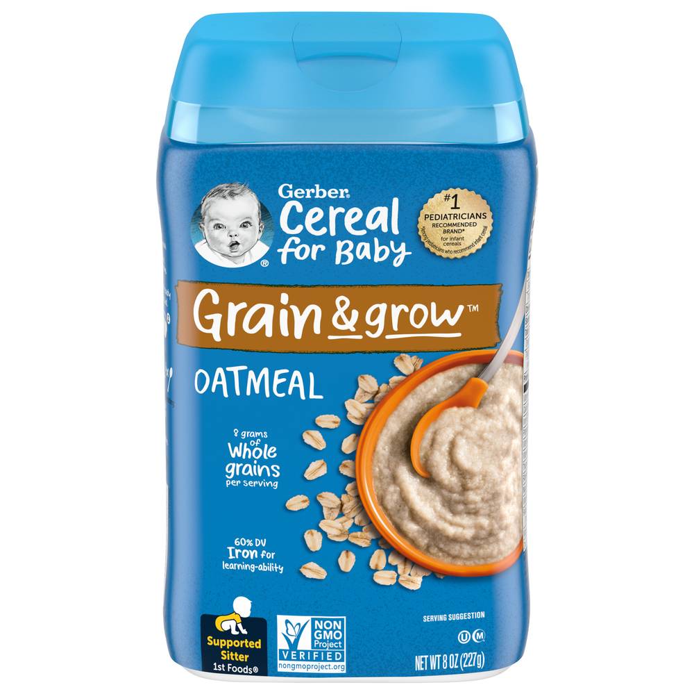 Gerber Gain & Grow 1st Foods Supported Sitter Oatmeal Cereal (8 oz)