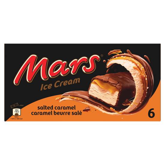 Mars - Barres de chocolat au caramel glacé (6 pièces)
