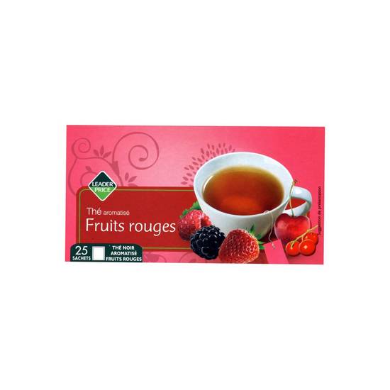 Thé noir aromatisé aux fruits rouges Leader Price 40g