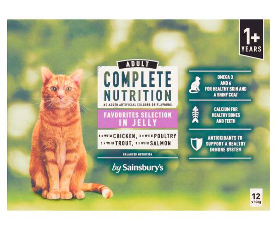 Sainsbury's Complete Nutrition Favourites Selection in Jelly Adult Cat Food (12 pack)