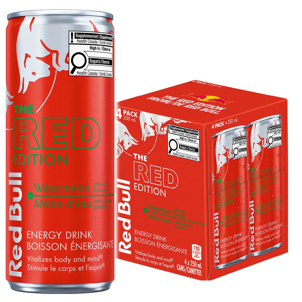 Red bull boisson énergisante - energy drink (4 pièces, 250 ml) (melon d'eau)