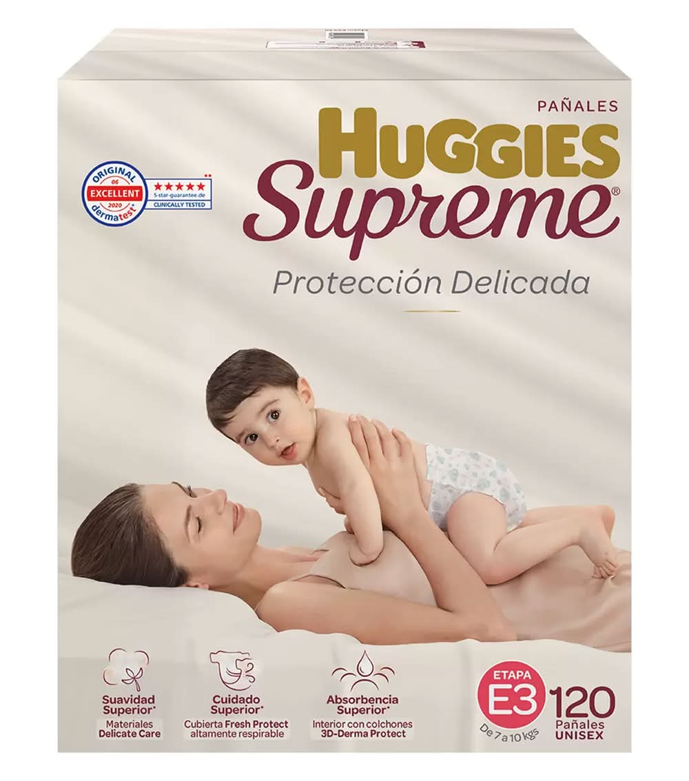 Huggies · Supreme platino pañal infantil, unisex, Etapa 3 (120 un)