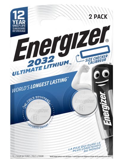 Energizer 2032 Ultimate Lithium Coin Battery (2 pack)