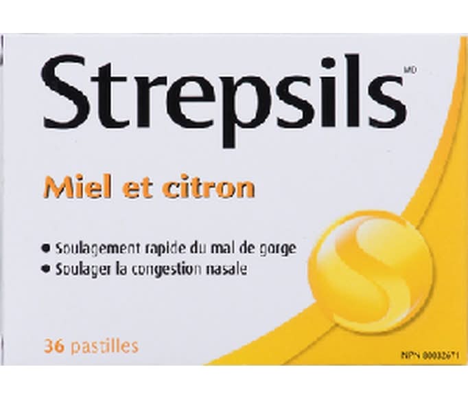 Strepsils Relief For Sore Throats Lozenges, Honey-Lemon (36 ct)