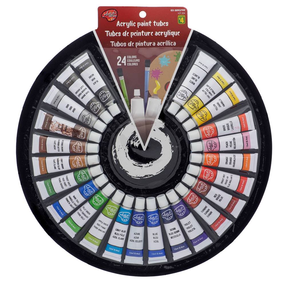 Artist's series tube de peinture acrylique (24 unités) (couleurs assorties)