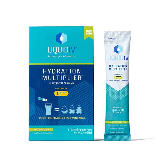 Liquid I.V. Hydration Multiplier Electrolyte Drink Mix Packets, Watermelon, 6 CT