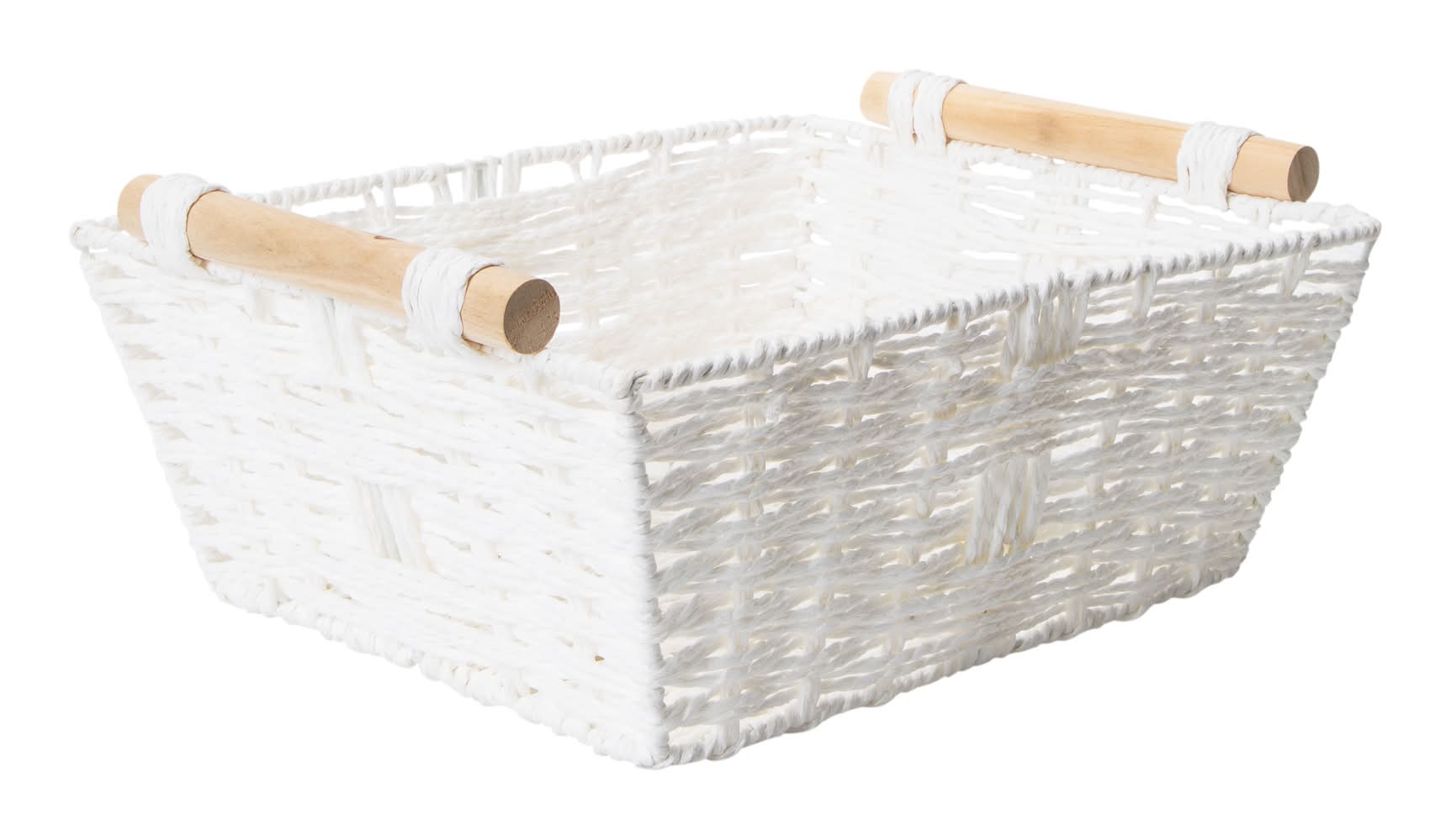 Woven Paper Storage Bin White
