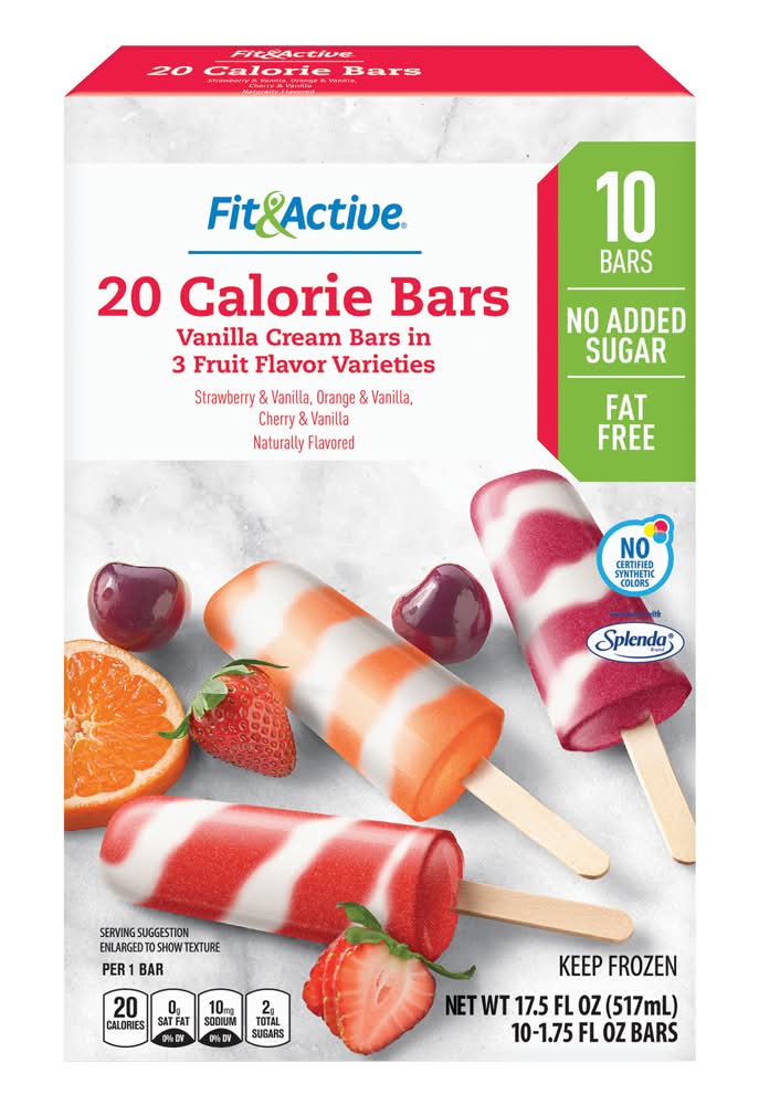 Fit & Active 20 Calorie Cream Bars, Assorted (10 x 1.75 fl oz)