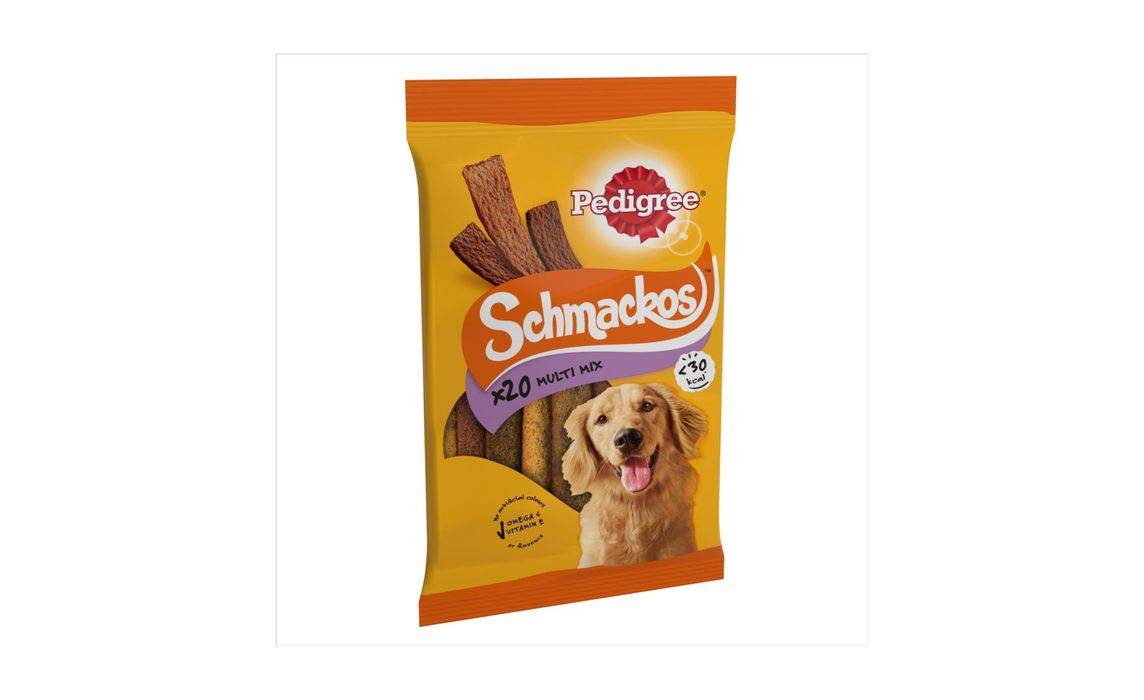 Pedigree Schmackos Adult Dog Treats Meaty Multi Mix 20 Strips 144g (399445)