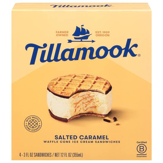 Tillamook Salted Caramel Ice Cream Sandwiches (4 ct)