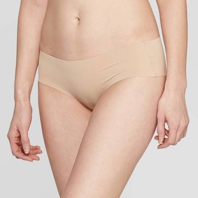 Auden Invisible Edge Laser Cut Cheeky Underwear, Women, L, Pearl Tan