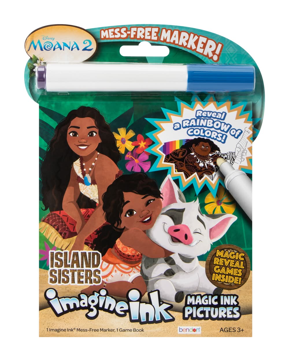 Imagine Ink® Magic Ink Pictures Mess-Free Coloring Book Moana
