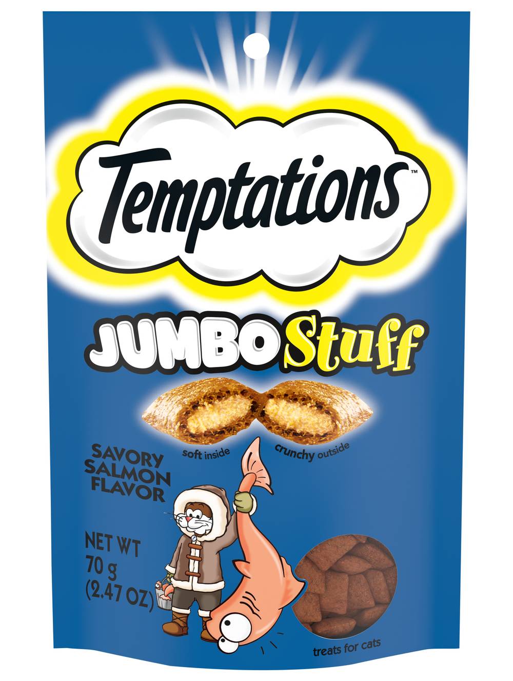 Temptations Jumbo Stuff Savory Salmon Cat Treats (2.5 oz)