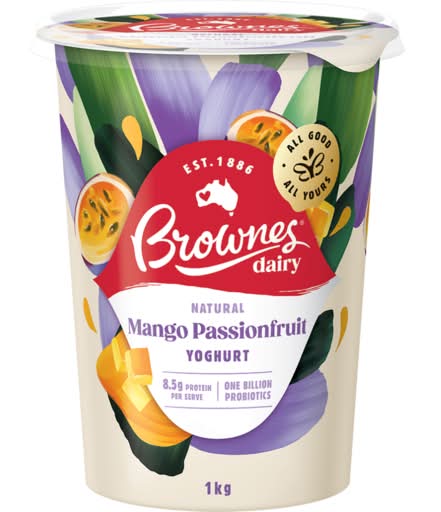 Brownes Natural Yoghurt, Mango Passionfruit (1kg)