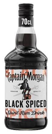 Captain Morgan Black Spiced Rum Spirit Bottle (0.7L)