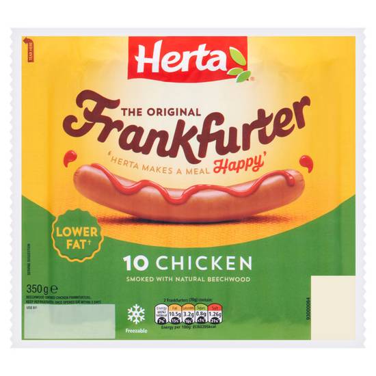 HERTA Chicken Frankfurter Hot Dogs 10 Pack 350g