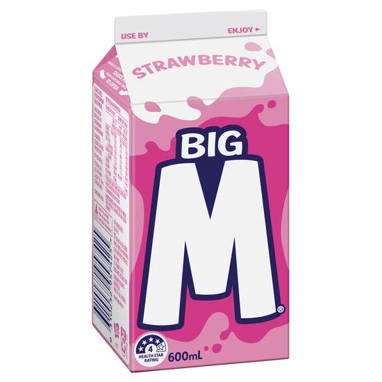 Big m Strawberry Flavoured Milk 600ml