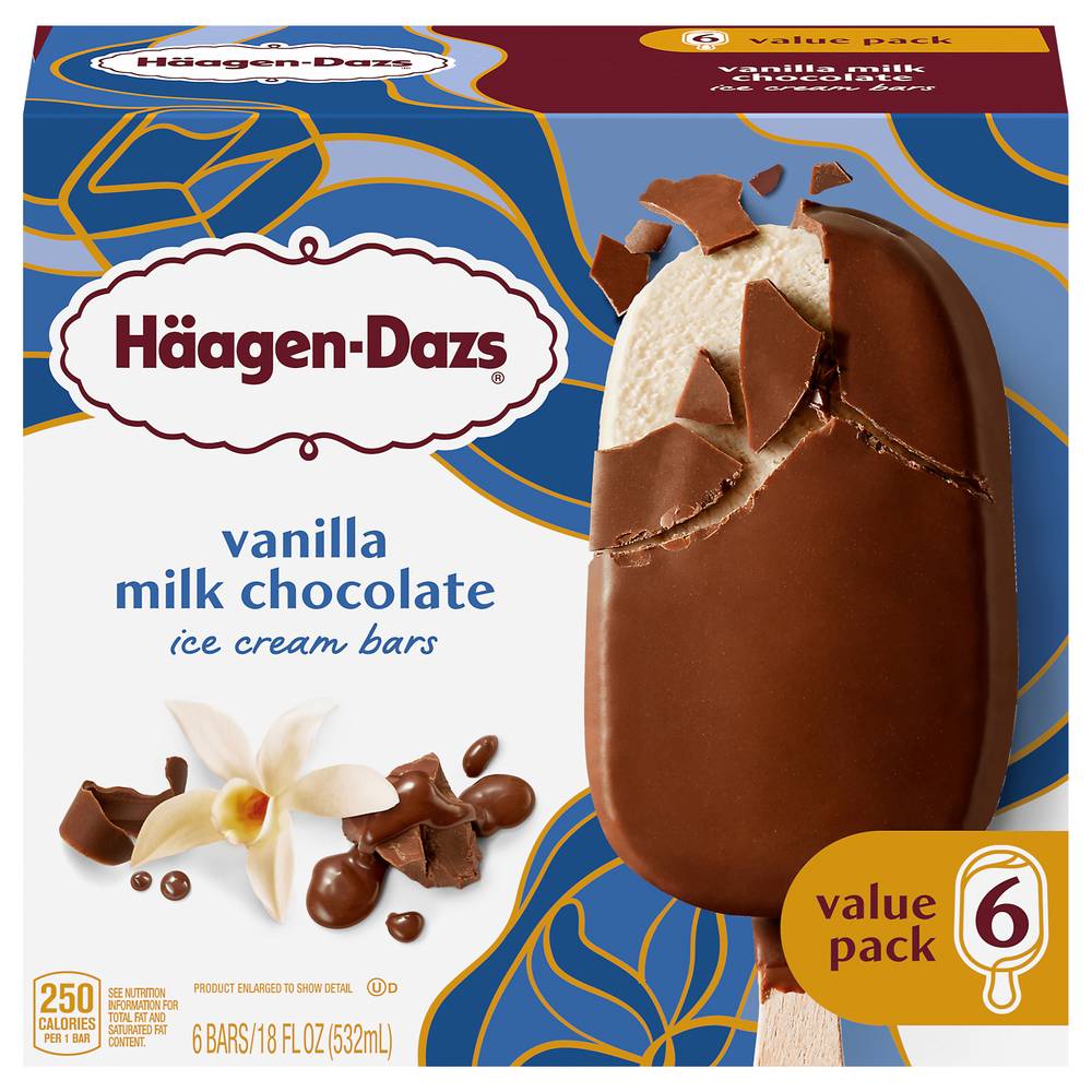 Haagen-Dazs Vanilla Milk Chocolate Ice Cream Bars (6 ct)