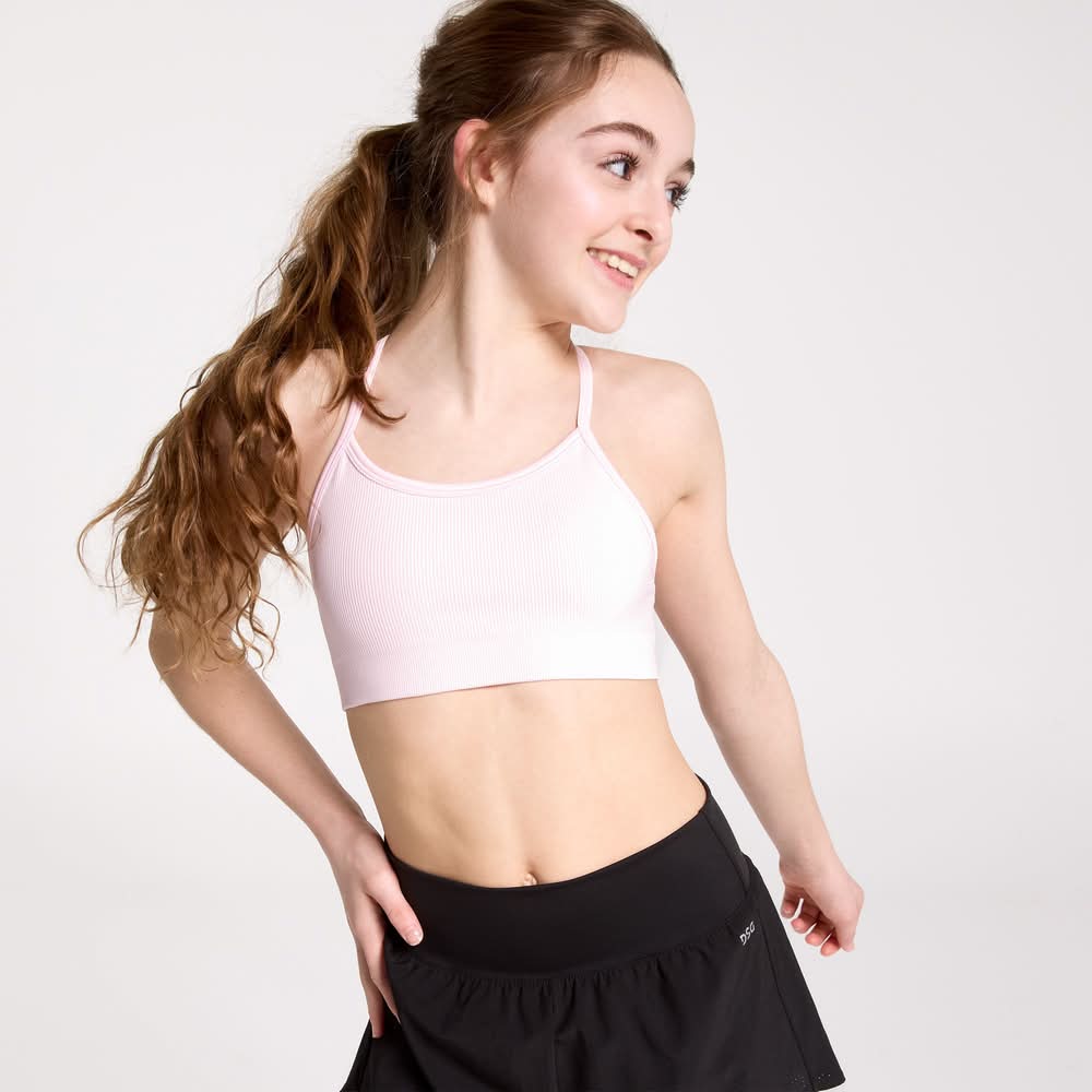 DSG Girls' Momentum Seamless Sports Bra (Light Pink, L)
