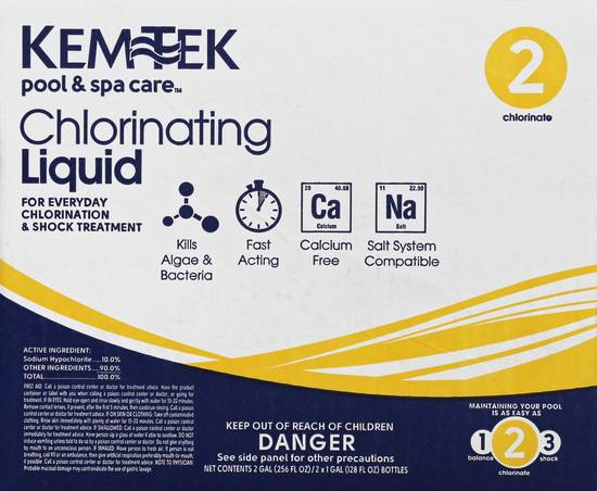 Kemtek Chlorinating Liquid For Pool and Spa Care (2 x 128 fl oz)