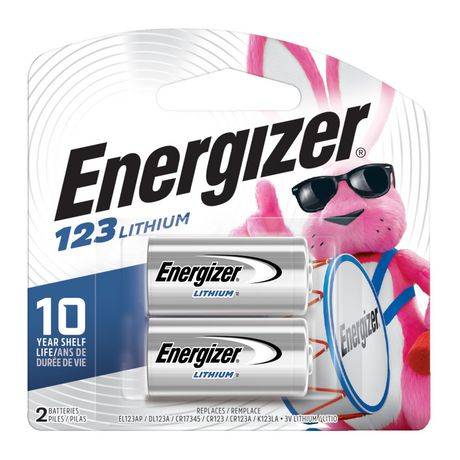 Energizer Lithium Batteries 123 3v Photo Batteries, White (2 ct)