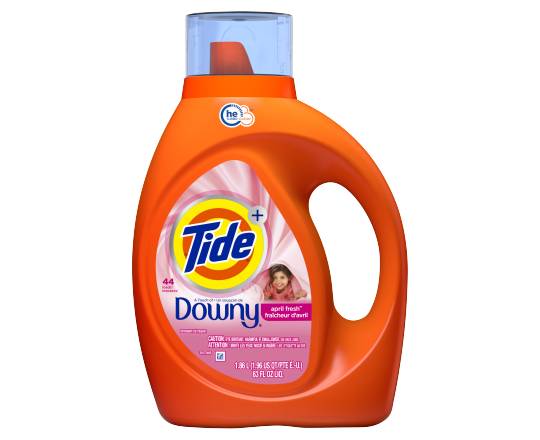 Tide Downy High Efficiency Liquid Laundry Detergent, April Fresh (63 fl oz)