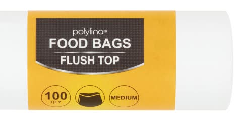 Polylina Medium, Food Bags Flush Top (100 pack)