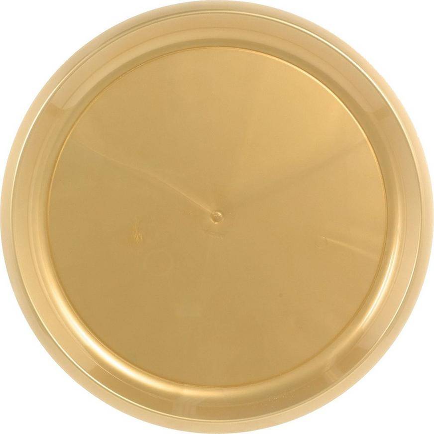 Party City Plastic Round Platter, Gold