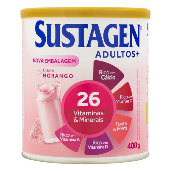 Sustagen complemento alimentar adultos+ sabor morango (400 g)