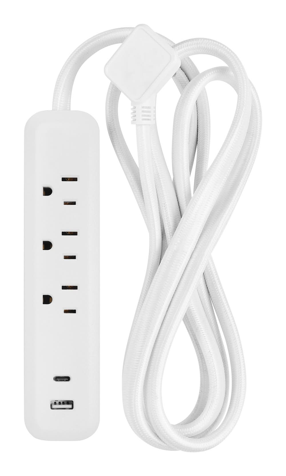 Utilitech 6-ft 3 -Outlet 2 -USB Ports Indoor White Power Strip