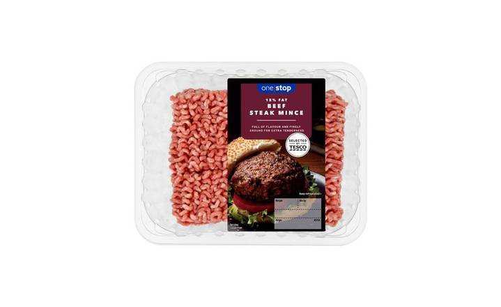 One Stop Beef Steak Mince 500g 15% Fat (380922) 