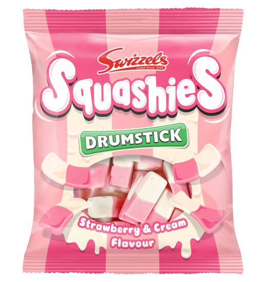 Swizzels Strawberry - Cream, Drumstick Squashies (140g)