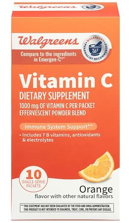 Walgreens Vitamin C Immune Support Effervescent Powder Blend, 1000 mg Orange