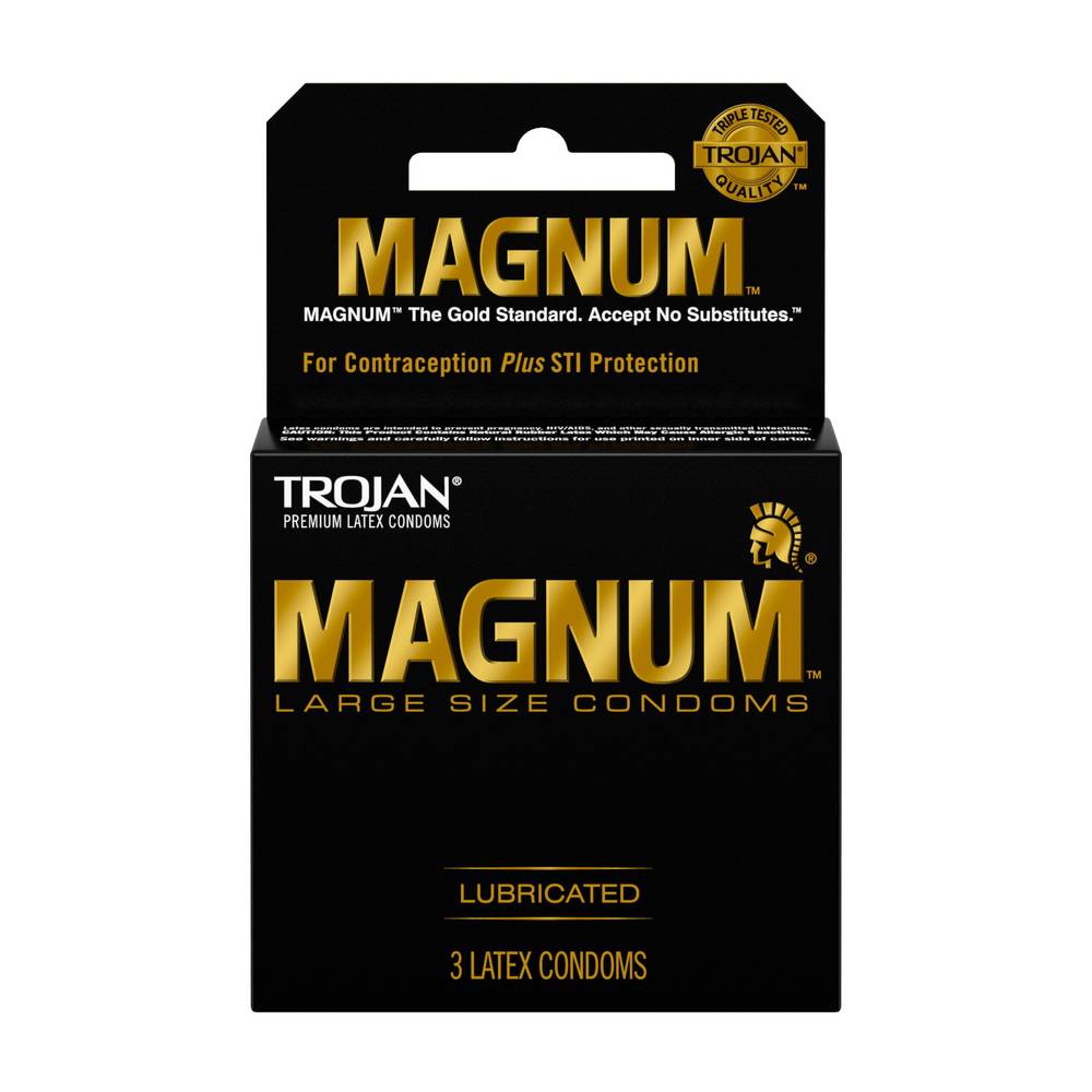 Trojan Magnum Lubricated Condoms, Large (3 ct)