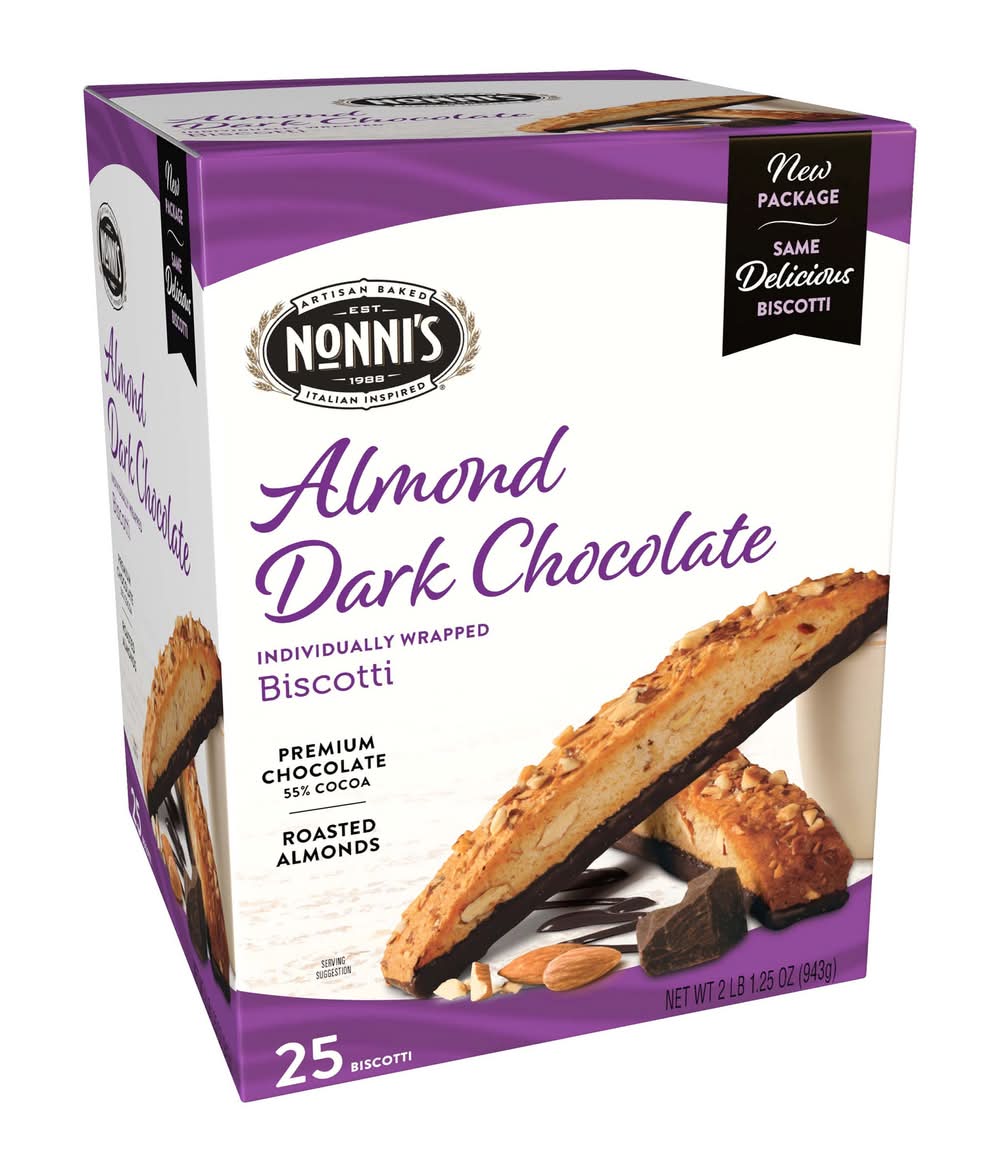 Nonni's Biscotti, Almond Dark Chocolate (2 lbs, 25 ct)