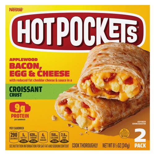 Hot Pockets Frozen Croissant Crust Applewood Bacon, Egg & Cheese 2ct 9oz