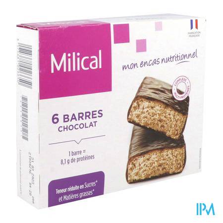 Milical Barre Hyperproteinee Chocolat Blanc X6 Nutrition minceur - Minceur