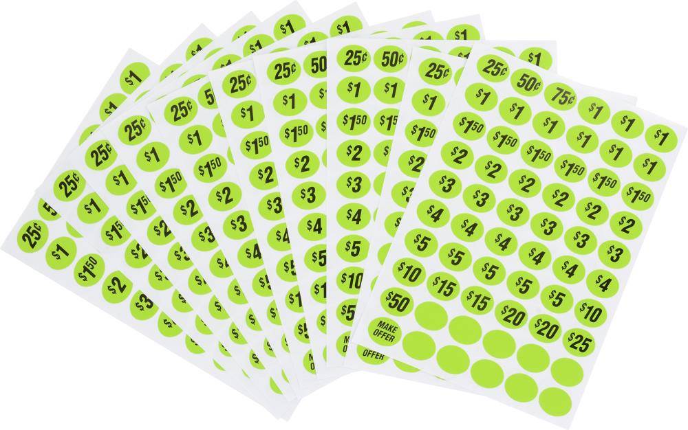 Hillman Pre-Priced Garage Sale Labels (1 oz)