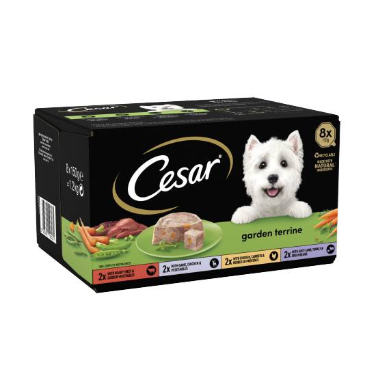 Cesar Garden Terrine Dog Food Tray Mixed in Loaf 8 X 150g