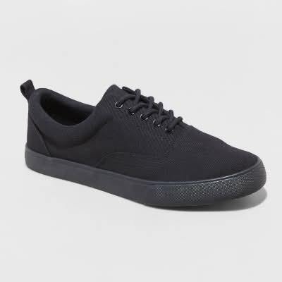 Goodfellow & Co. Round Toe Padded Collar Brady Canvas Sneakers, Men, 13, Black