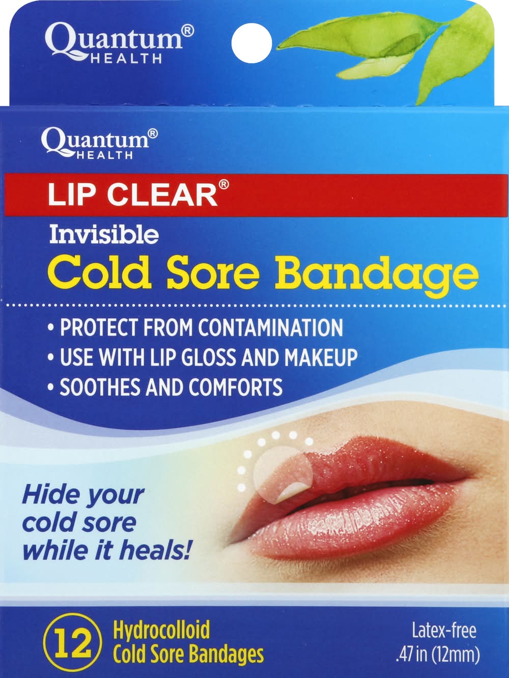Quantum Health Lip Clear Invisible Cold Sore Bandage, 47 in (12 ct)