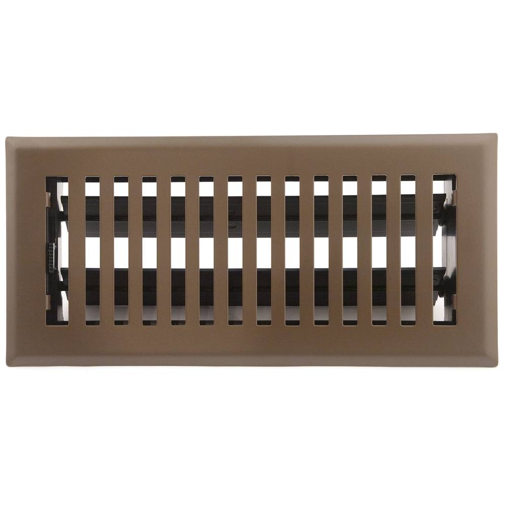 allen + roth 4-in x 10-in Maximum Airflow Steel Brooklyn Brown Floor Register | AMFRBRBK410