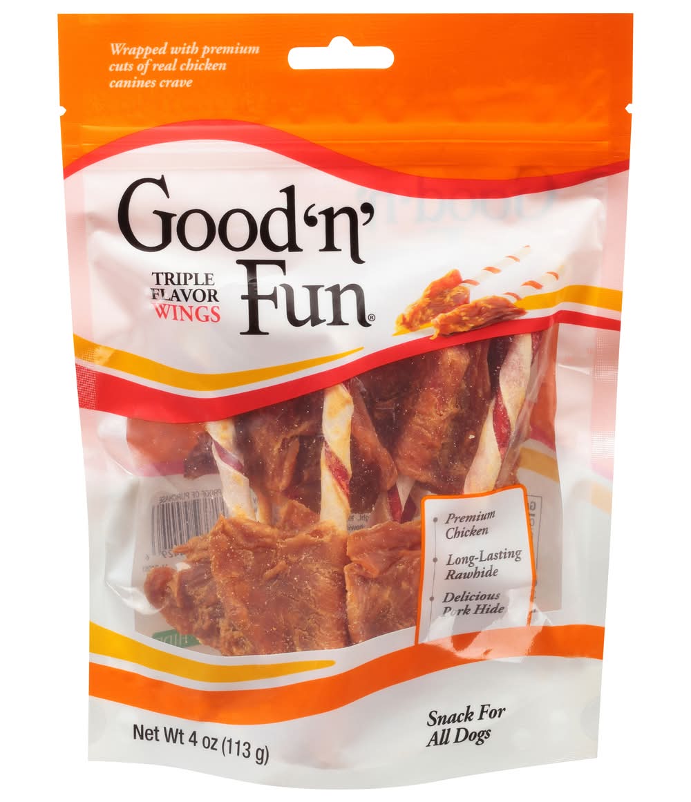 Good 'n' Fun Wings Snack For All Dogs, Triple (4 oz)